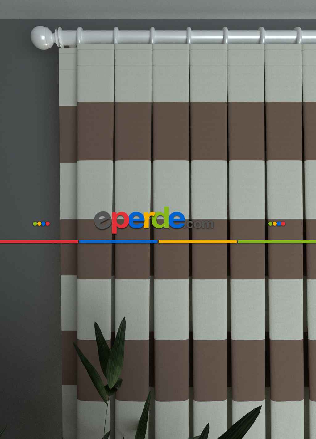 Dökümlü Kumaştan Tüm Odalara Vizon Düz Bantlı Baskılı Fon Perde 1. Kalite